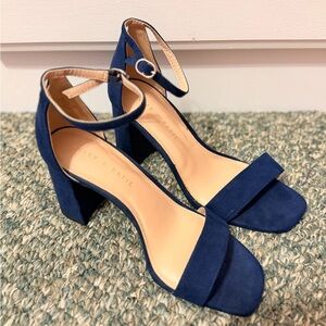 Kelly & Katie Dark Blue Ankle Strap Heels